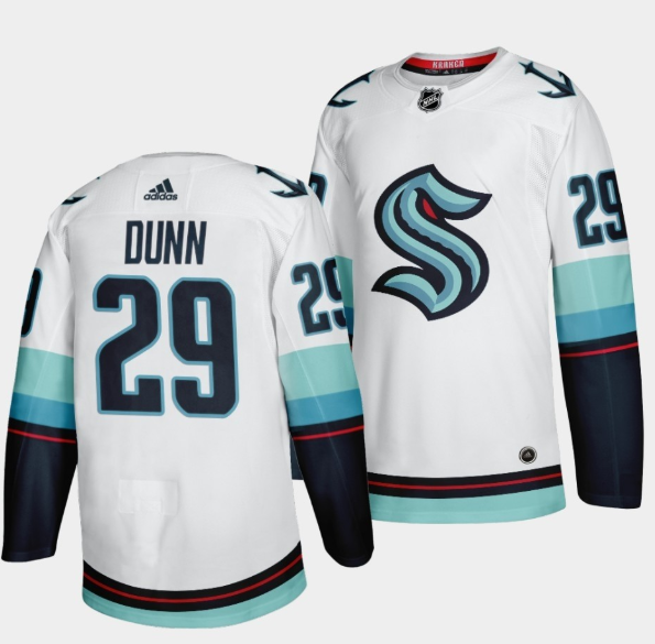 Men's Seattle Kraken #29 Vince Dunn White Stitched Jersey Men's Seattle Kraken #29 Vince Dunn White Stitched Jersey