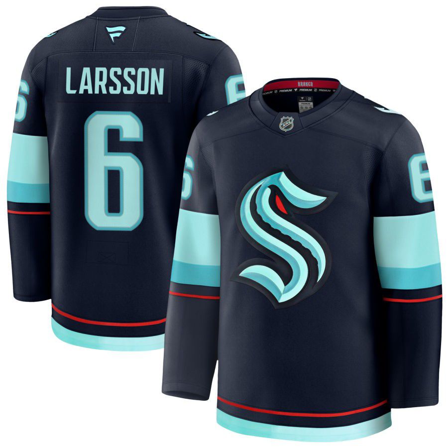 Men's Seattle Kraken #6 Adam Larsson Navy 2024-25 Home Stitched Hockey Jersey Men's Seattle Kraken #6 Adam Larsson Navy 2024-25 Home Stitched Hockey Jersey