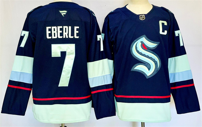 Men's Seattle Kraken #7 Jordan Eberle Navy 2024-25 Home Stitched Hockey Jersey Men's Seattle Kraken #7 Jordan Eberle Navy 2024-25 Home Stitched Hockey Jersey
