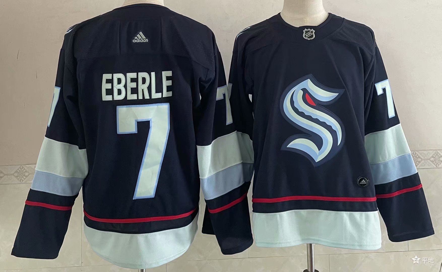 Men's Seattle Kraken #7 Jordan Eberle Navy Blue Adidas Stitched NHL Jersey Men's Seattle Kraken #7 Jordan Eberle Navy Blue Adidas Stitched NHL Jersey