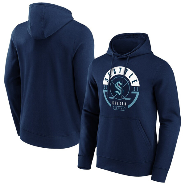 Men's Seattle Kraken Navy Block Party Hoodie Men's Seattle Kraken Navy Block Party Hoodie