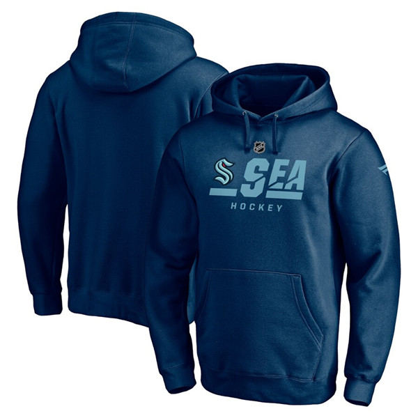 Men's Seattle Kraken Navy Secondary Logo Pullover Hoodie Men's Seattle Kraken Navy Secondary Logo Pullover Hoodie