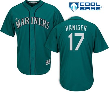 Men's Seattle Mariners #17 Mitch Haniger  Green Cool Base Jersey