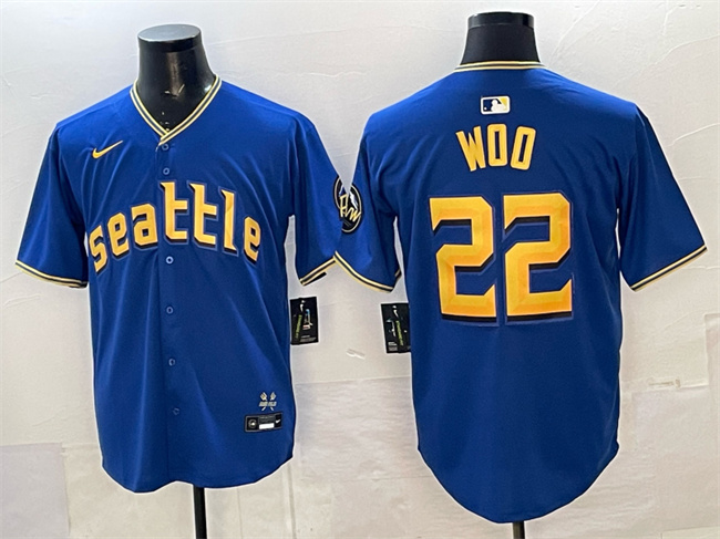 Men's Seattle Mariners #22 Bryan Woo Royal 2025 Limited Stitched jersey Men's Seattle Mariners #22 Bryan Woo Royal 2025 Limited Stitched jersey
