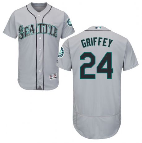 Men's Seattle Mariners #24 Ken Griffey Gray Flexbase MLB Jersey