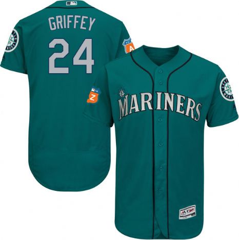 Men's Seattle Mariners #24 Ken Griffey Green Flexbase MLB Jersey
