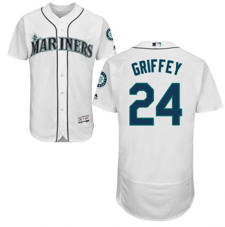 Men's Seattle Mariners #24 Ken Griffey White Flexbase MLB Jersey