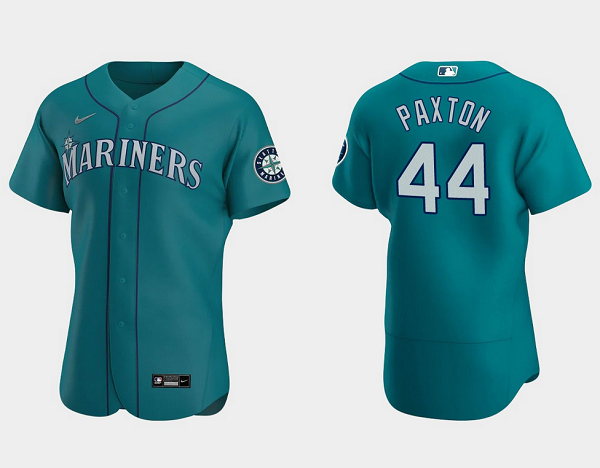 Men's Seattle Mariners #44 James Paxton Aqua Flex Base Stitched Jersey
