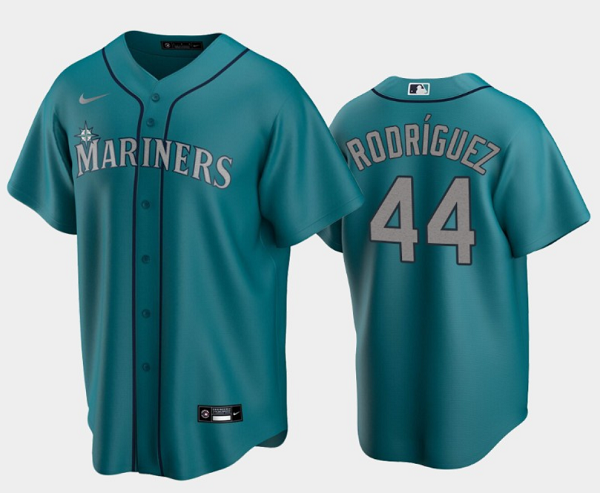 Men's Seattle Mariners #44 Julio Rodríguez Aqua Cool Base Stitched Jersey Men's Seattle Mariners #44 Julio Rodríguez Aqua Cool Base Stitched Jersey