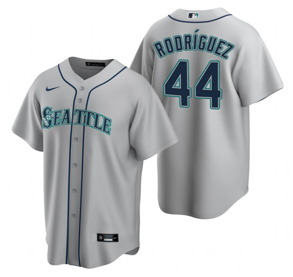 Men's Seattle Mariners #44 Julio Rodríguez Grey Cool Base Stitched Jersey