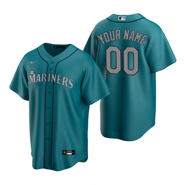 Men's Seattle Mariners ACTIVE PLAYER Custom Aqua Cool Base Stitched Jersey Men's Seattle Mariners ACTIVE PLAYER Custom Aqua Cool Base Stitched Jersey