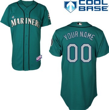 Men's Seattle Mariners Customized Green Jersey Men's Seattle Mariners Customized Green Jersey