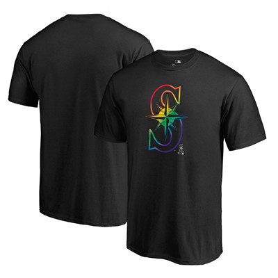 Men's Seattle Mariners Fanatics Branded Pride Black T-Shirt Men's Seattle Mariners Fanatics Branded Pride Black T-Shirt