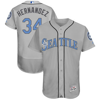 Men's Seattle Mariners Felix Hernandez Majestic Gray Father's Day FlexBase Jersey