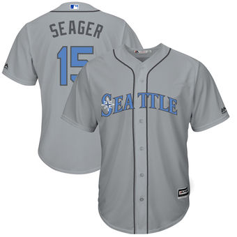 Men's Seattle Mariners Kyle Seager Majestic Gray Father's Day Cool Base Replica Jersey
