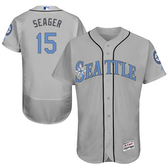 Men's Seattle Mariners Kyle Seager Majestic Gray Father's Day FlexBase Jersey