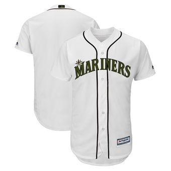 Men's Seattle Mariners Majestic White 2018 Memorial Day Cool Base Team Custom Jersey Men's Seattle Mariners Majestic White 2018 Memorial Day Cool Base Team Custom Jersey