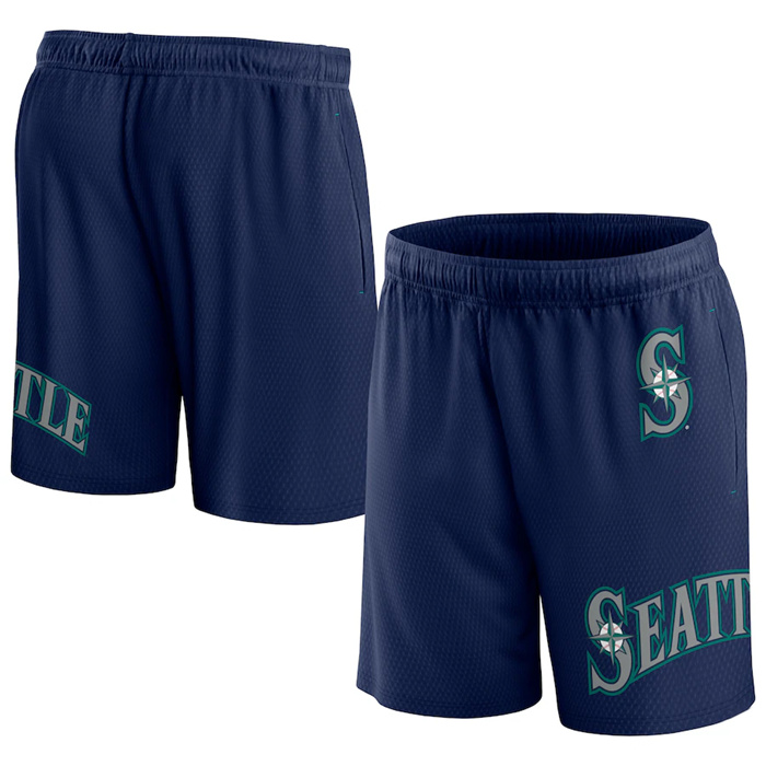 Men's Seattle Mariners Navy Clincher Mesh Shorts Men's Seattle Mariners Navy Clincher Mesh Shorts