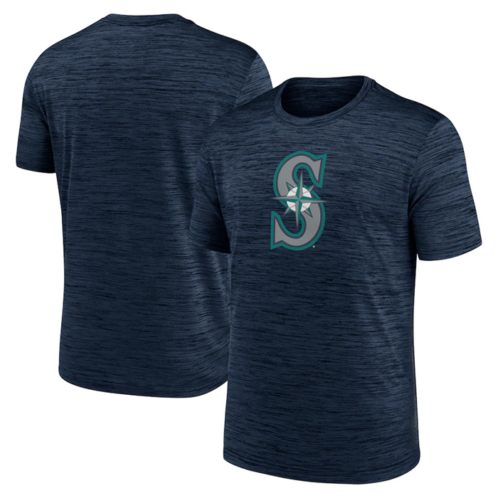 Men's Seattle Mariners Navy Team Logo Velocity Performance T-Shirt Men's Seattle Mariners Navy Team Logo Velocity Performance T-Shirt