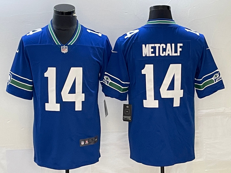 Men's Seattle Seahawks #14 DK Metcalf Royal Vapor Untouchable Limited Stitched Football Jersey Men's Seattle Seahawks #14 DK Metcalf Royal Vapor Untouchable Limited Stitched Football Jersey