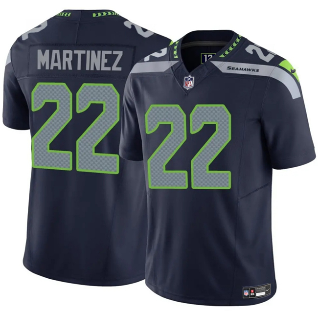 Men's Seattle Seahawks #22 Damien Martinez Navy 2025 F.U.S.E. Vapor Untouchable Limited Stitched Football Jersey Men's Seattle Seahawks #22 Damien Martinez Navy 2025 F.U.S.E. Vapor Untouchable Limited Stitched Football Jersey