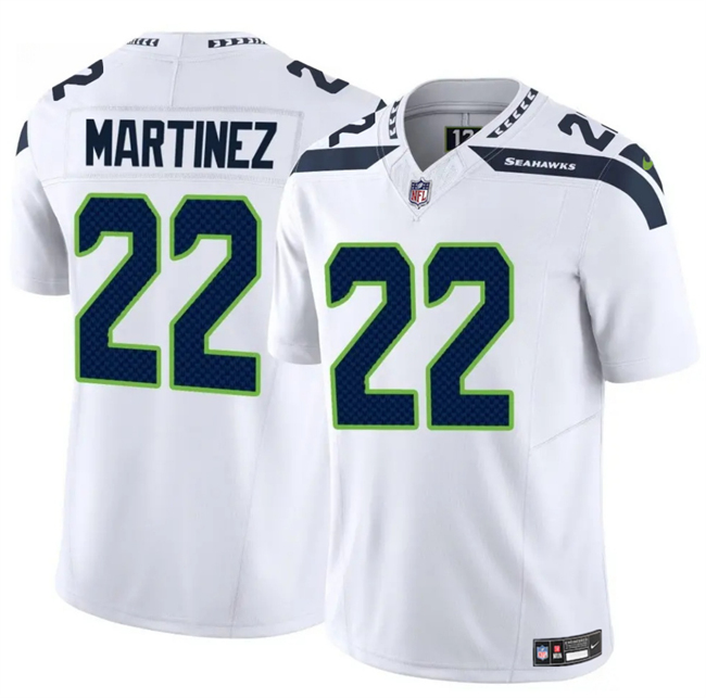 Men's Seattle Seahawks #22 Damien Martinez White 2025 F.U.S.E. Vapor Untouchable Limited Stitched Football Jersey Men's Seattle Seahawks #22 Damien Martinez White 2025 F.U.S.E. Vapor Untouchable Limited Stitched Football Jersey