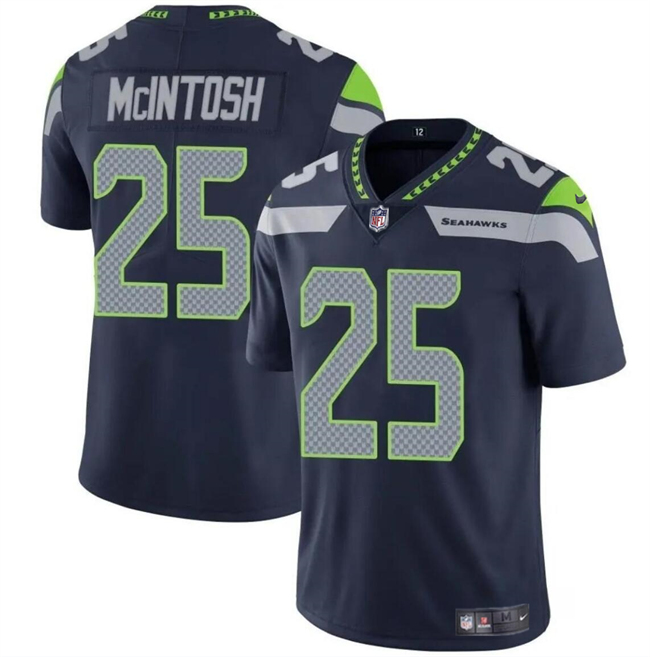 Men's Seattle Seahawks #25 Kenny McIntosh Navy Vapor Limited Stitched Football Jersey Men's Seattle Seahawks #25 Kenny McIntosh Navy Vapor Limited Stitched Football Jersey