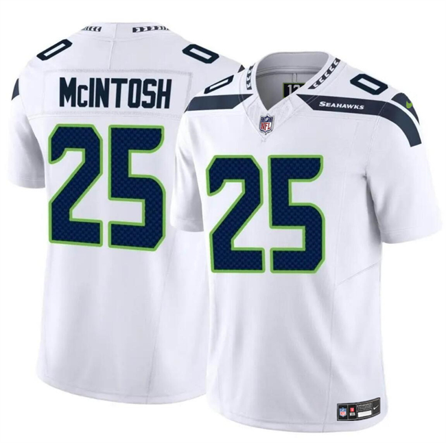 Men's Seattle Seahawks #25 Kenny McIntosh White 2024 F.U.S.E Vapor Limited Stitched Football Jersey Men's Seattle Seahawks #25 Kenny McIntosh White 2024 F.U.S.E Vapor Limited Stitched Football Jersey