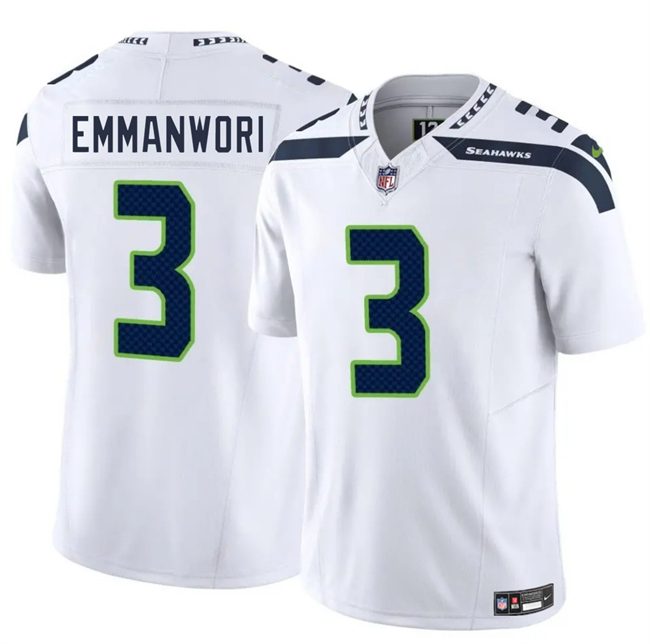 Men's Seattle Seahawks #3 Nick Emmanwori White 2025 F.U.S.E. Vapor Untouchable Limited Stitched Football Jersey Men's Seattle Seahawks #3 Nick Emmanwori White 2025 F.U.S.E. Vapor Untouchable Limited Stitched Football Jersey