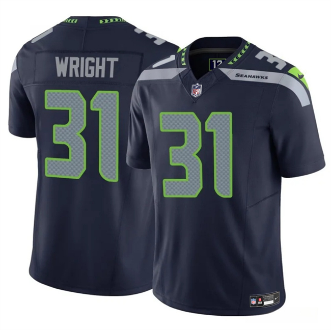 Men's Seattle Seahawks #31 Jacardia Wright Navy 2025 F.U.S.E. Vapor Untouchable Limited Stitched Football Jersey Men's Seattle Seahawks #31 Jacardia Wright Navy 2025 F.U.S.E. Vapor Untouchable Limited Stitched Football Jersey