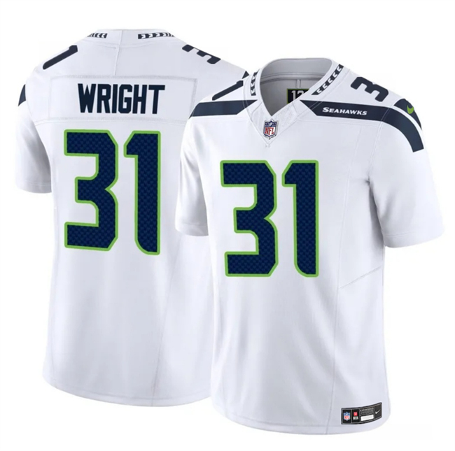 Men's Seattle Seahawks #31 Jacardia Wright White 2025 F.U.S.E. Vapor Untouchable Limited Stitched Football Jersey Men's Seattle Seahawks #31 Jacardia Wright White 2025 F.U.S.E. Vapor Untouchable Limited Stitched Football Jersey