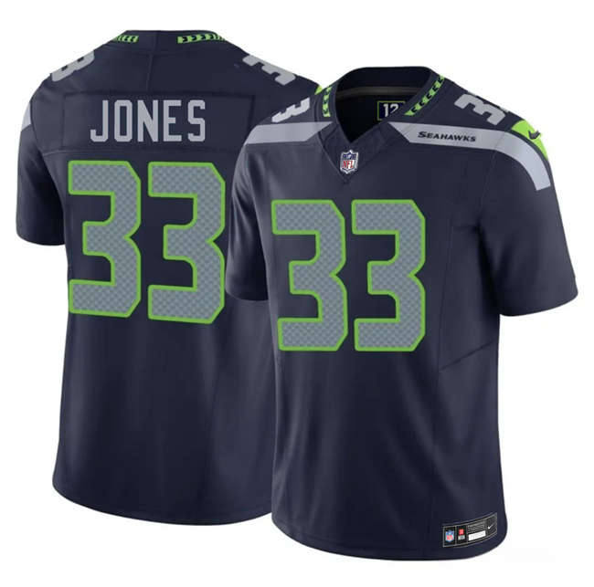 Men's Seattle Seahawks #33 Velus Jones Navy 2026 F.U.S.E. Vapor Untouchable Limited Stitched Football Jersey Men's Seattle Seahawks #33 Velus Jones Navy 2026 F.U.S.E. Vapor Untouchable Limited Stitched Football Jersey