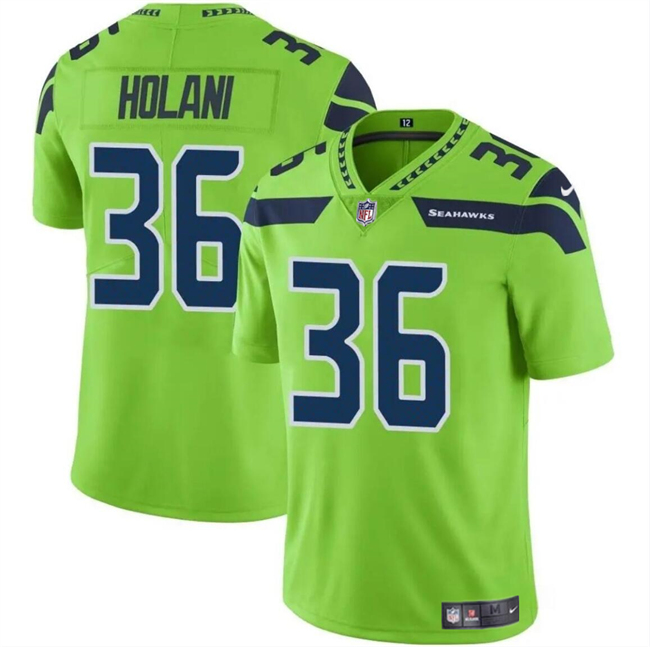 Men's Seattle Seahawks #36 George Holani Green Vapor Limited Stitched Football Jersey Men's Seattle Seahawks #36 George Holani Green Vapor Limited Stitched Football Jersey