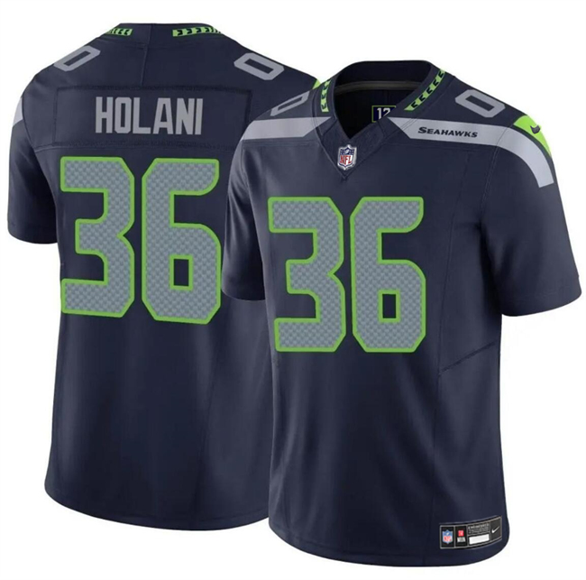 Men's Seattle Seahawks #36 George Holani Navy F.U.S.E Vapor Limited Stitched Football Jersey Men's Seattle Seahawks #36 George Holani Navy F.U.S.E Vapor Limited Stitched Football Jersey