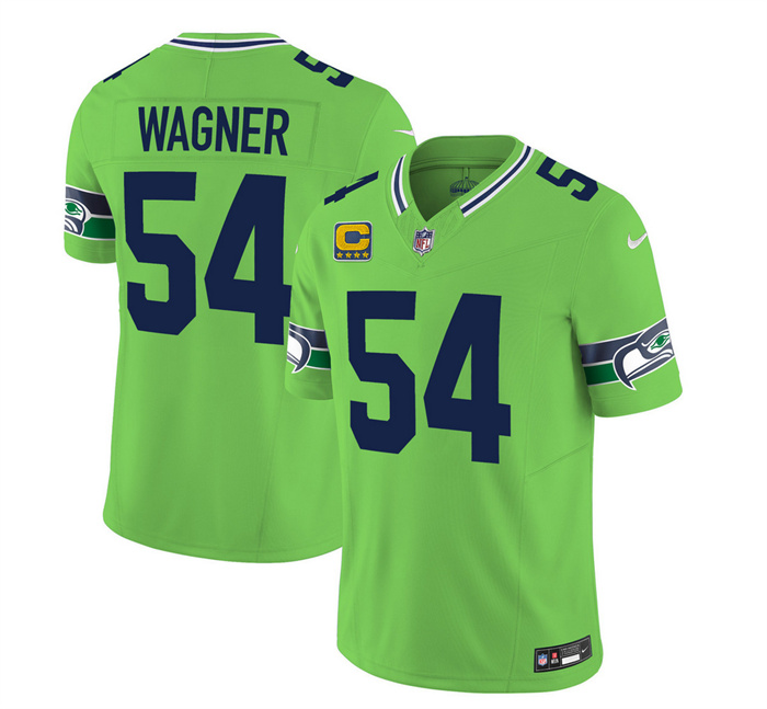 Men's Seattle Seahawks #54 Bobby Wagner 2023 F.U.S.E. With 4-Star C Patch Green Limited Stitched Football Jersey Men's Seattle Seahawks #54 Bobby Wagner 2023 F.U.S.E. With 4-Star C Patch Green Limited Stitched Football Jersey