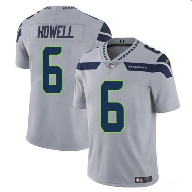 Men's Seattle Seahawks #6 Sam Howell Grey Vapor Limited Stitched Football Jersey Men's Seattle Seahawks #6 Sam Howell Grey Vapor Limited Stitched Football Jersey