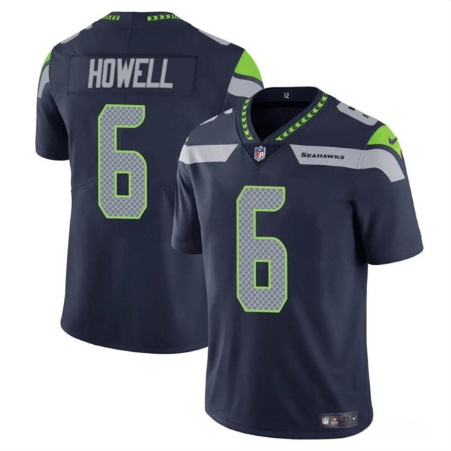 Men's Seattle Seahawks #6 Sam Howell Navy Vapor Limited Stitched Football Jersey Men's Seattle Seahawks #6 Sam Howell Navy Vapor Limited Stitched Football Jersey