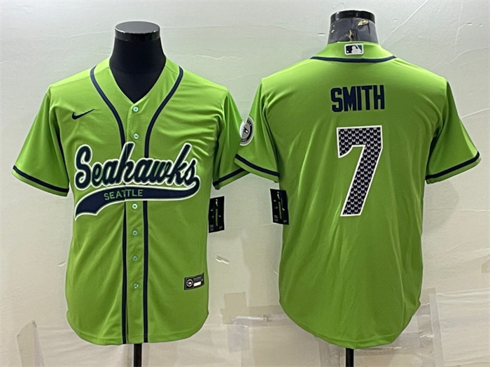 Men's Seattle Seahawks #7 Geno Smith Green With Patch Cool Base Stitched Baseball Jersey Men's Seattle Seahawks #7 Geno Smith Green With Patch Cool Base Stitched Baseball Jersey