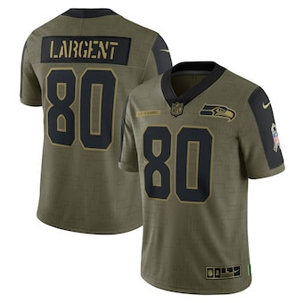 Men's Seattle Seahawks #80 Steve Largent Nike Olive 2021 Salute To Service Retired Player Limited Jersey Men's Seattle Seahawks #80 Steve Largent Nike Olive 2021 Salute To Service Retired Player Limited Jersey