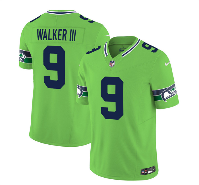 Men's Seattle Seahawks #9 Kenneth Walker III 2023 F.U.S.E. Green Limited Stitched Football Jersey Men's Seattle Seahawks #9 Kenneth Walker III 2023 F.U.S.E. Green Limited Stitched Football Jersey