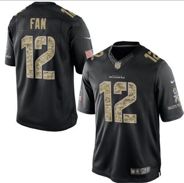 Men's Seattle Seahawks 12th Fan Nike Black Salute To Service Jersey Men's Seattle Seahawks 12th Fan Nike Black Salute To Service Jersey