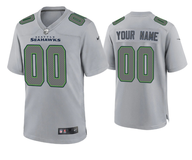 Men's Seattle Seahawks Active Player Custom Grey Atmosphere Fashion Stitched Game Jersey Men's Seattle Seahawks Active Player Custom Grey Atmosphere Fashion Stitched Game Jersey