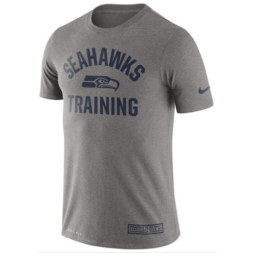 Men's Seattle Seahawks Nike Heathered Gray Training Performance T-Shirt Men's Seattle Seahawks Nike Heathered Gray Training Performance T-Shirt