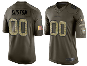 Men's Seattle Seahawks Olive Customized Camo Salute to Service Jersey Men's Seattle Seahawks Olive Customized Camo Salute to Service Jersey