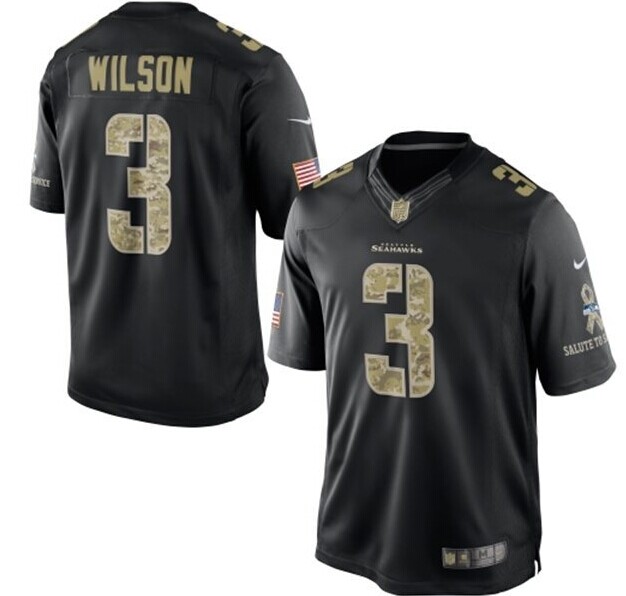 Men's Seattle Seahawks #3 Russell Wilson Nike Black Salute To Service Jersey Men's Seattle Seahawks #3 Russell Wilson Nike Black Salute To Service Jersey