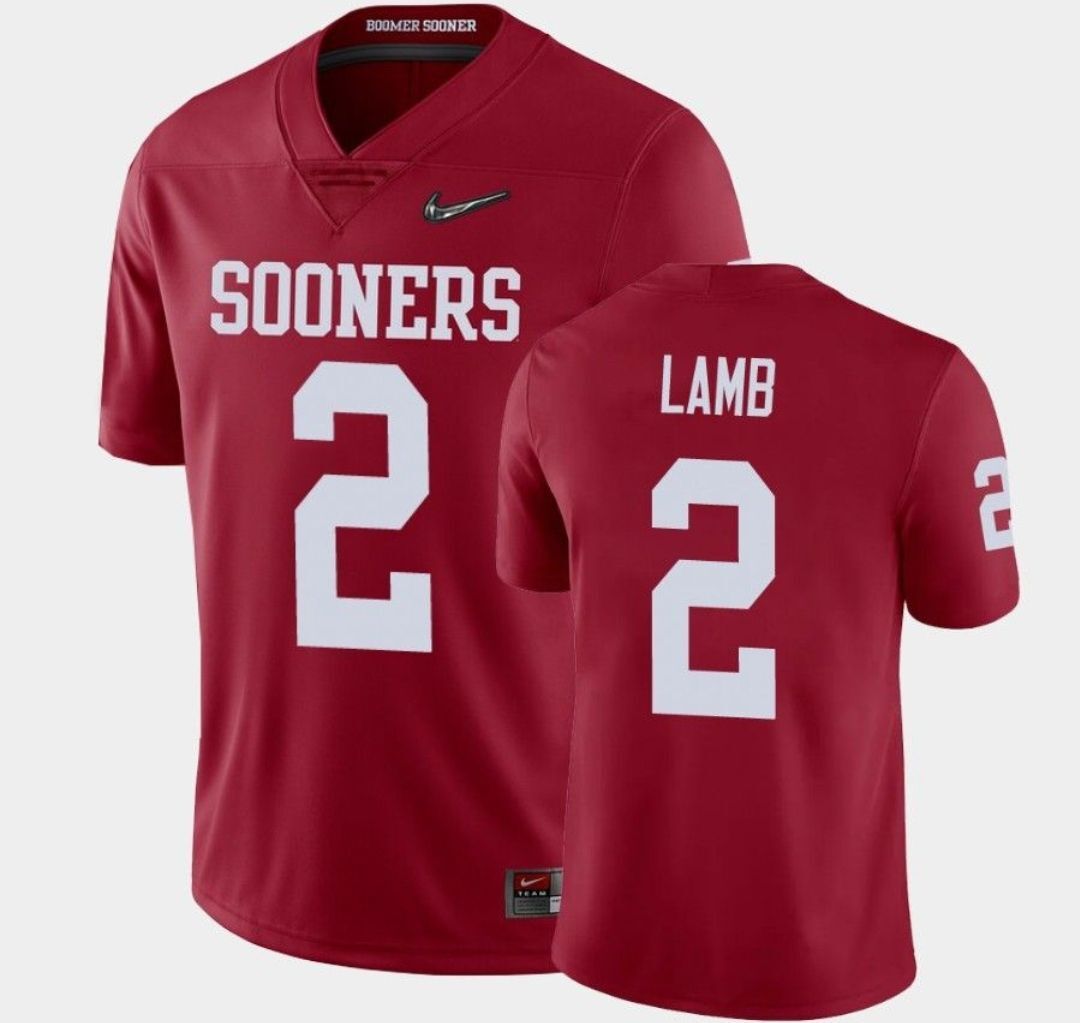 Men's Sooners #2 Lamb Red Limited Stitched College Jersey Men's Sooners #2 Lamb Red Limited Stitched College Jersey