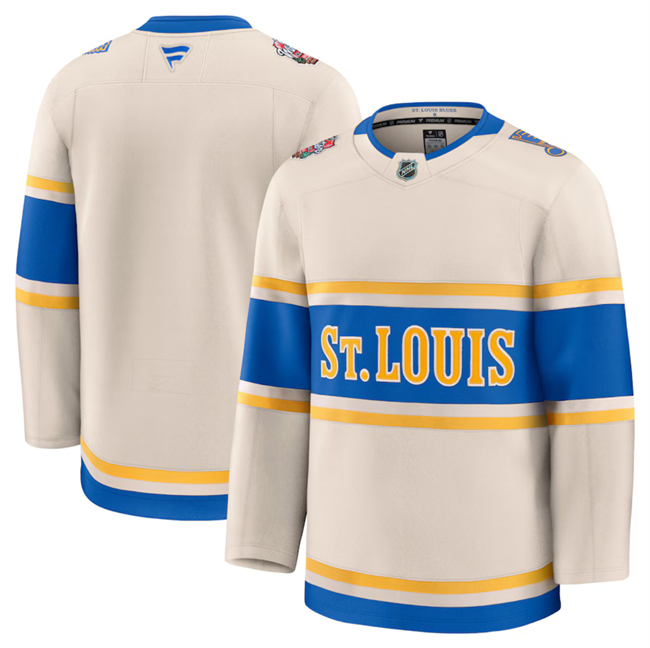 Men's St. Louis Blues Blank Cream 2024-25 Winter Classic Stitched Hockey Jersey Men's St. Louis Blues Blank Cream 2024-25 Winter Classic Stitched Hockey Jersey