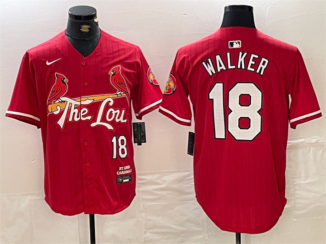 Men's St. Louis Cardinals #18 Jordan Walker Red 2024 City Connect Limited Stitched Baseball Jersey Men's St. Louis Cardinals #18 Jordan Walker Red 2024 City Connect Limited Stitched Baseball Jersey