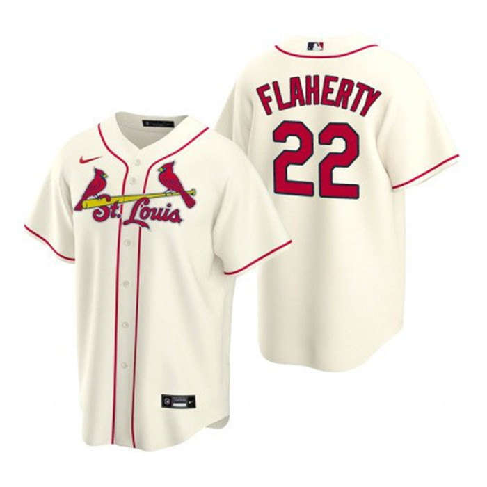 Men's St. Louis Cardinals #22 Jack Flaherty Cream Cool Base Stitched Jersey Men's St. Louis Cardinals #22 Jack Flaherty Cream Cool Base Stitched Jersey