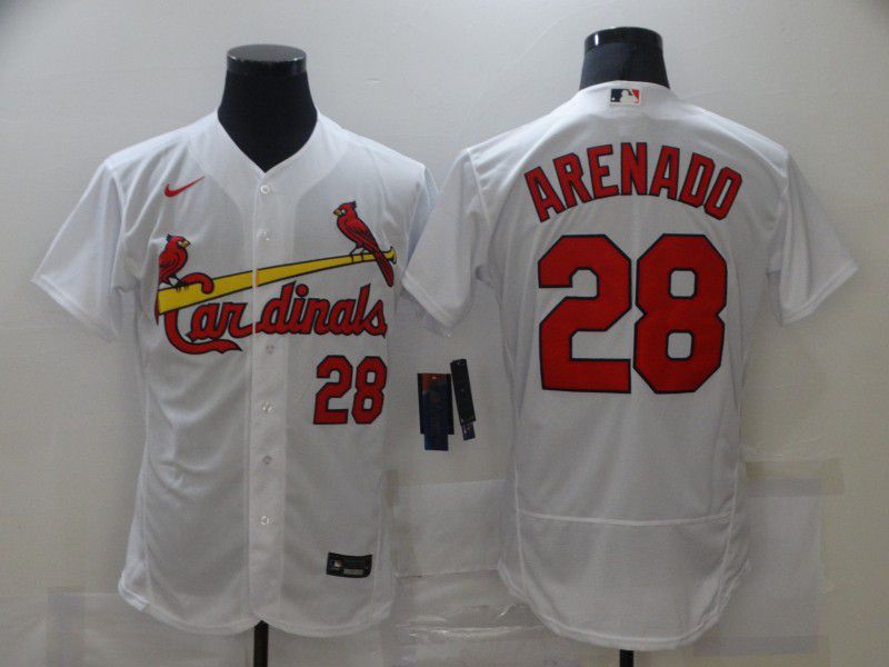 Men's St. Louis Cardinals #28 Nolan Arenado White Stitched MLB Flex Base Nike Jersey Men's St. Louis Cardinals #28 Nolan Arenado White Stitched MLB Flex Base Nike Jersey